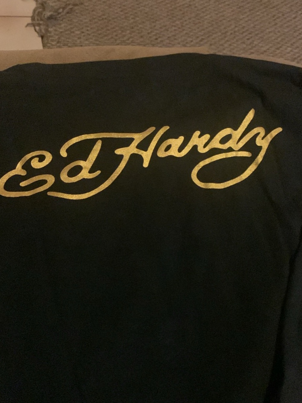 Ed Hardy Black Shirt with Gold Script Logo